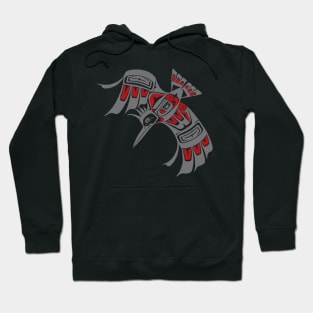 Tlingit style Kingfisher, in gray Hoodie